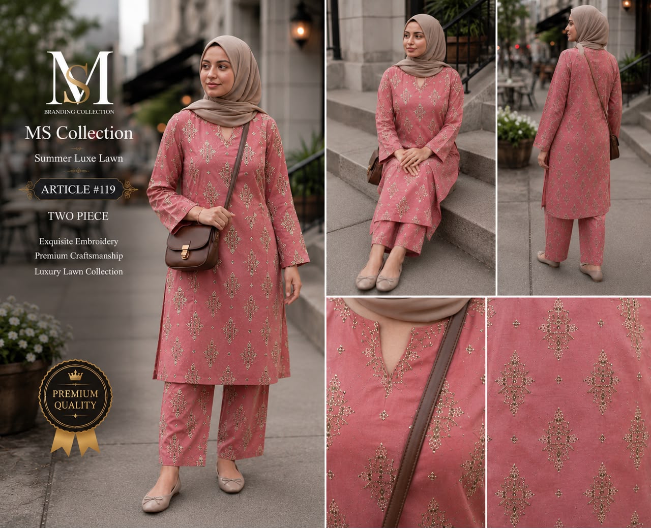 MS Collection Summer Luxe Lawn – Article #119 | Premium Embroidered Unstitched 2 Piece Suit