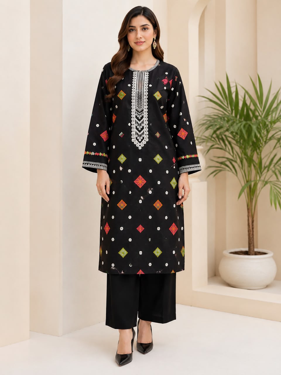MS Collection Premium Lawn – Article #115 | Printed & Embroidered Unstitched 2 Piece Suit